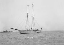 The schooner Moonstone at anchor. Creator: Kirk & Sons of Cowes