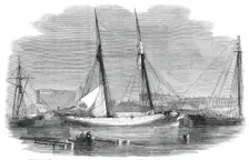 The schooner "Augusta" in port at Chicago after her collision with the "Lady Elgin"..., 1860. Creator: Unknown