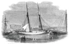 The schooner "Augusta" in port at Chicago after her collision with the "Lady Elgin"..., 1860. Creator: Unknown