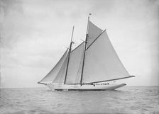 The schooner Cetonia under way, 1911. Creator: Kirk & Sons of Cowes