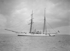 The schooner Francisca at anchor, 1911. Creator: Kirk & Sons of Cowes