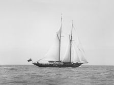 The schooner Hinemoa underway, 1914. Creator: Kirk & Sons of Cowes