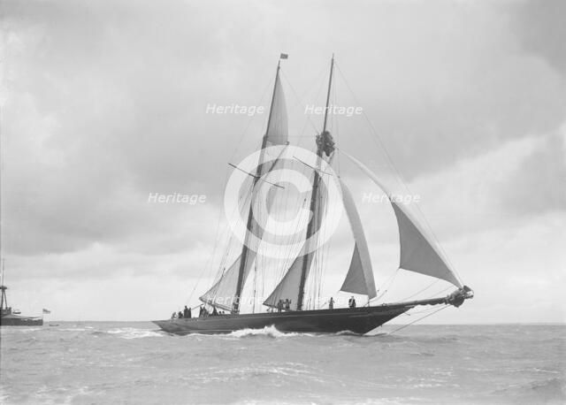 The schooner 'Lamorna', 1912. Creator: Kirk & Sons of Cowes.