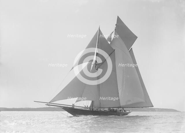 The schooner 'Lamorna', 1912. Creator: Kirk & Sons of Cowes.