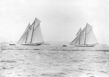 The schooners Margherita & Germania 1913. Creator: Kirk & Sons of Cowes