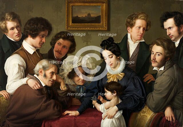 The Schadow Circle. (The Bendemann Family and their Friends). Artist: Bendemann, Eduard (1811-1889)