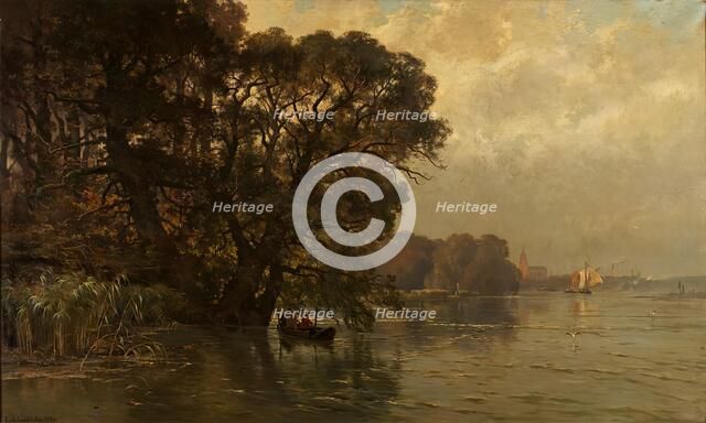 The Scheldt near Wettern (Belgium), 1880. Creator: Edmond de Schampheleer.