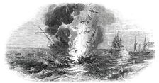The Schleswig-Holstein War - Blowing Up of the Screw Steamer "Von der Tan", 1850. Creator: Unknown