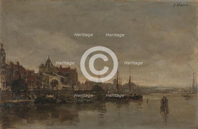 The Schreierstoren with the bridge over the Gelderse Kade in Amsterdam, 1872-1876. Creator: Jacob Henricus Maris.