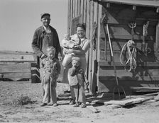 The Schroeder family on their new farm, Dead Ox Flat, Malheur County, Oregon, 1939. Creator: Dorothea Lange