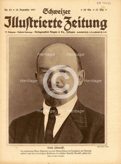 The Schweizer Illustrierte Zeitung with Lenin on the title page of 15 December 1917, 1917.