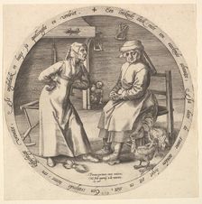 The Scolding Woman and the Cackling Hen, ca. 1568. Creator: Jan Wierix