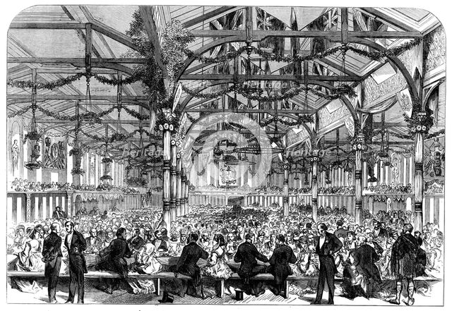 The Scott Centenary Banquet in the Corn Exchange, Grassmarket, Edinburgh, 1871. Creator: Unknown.