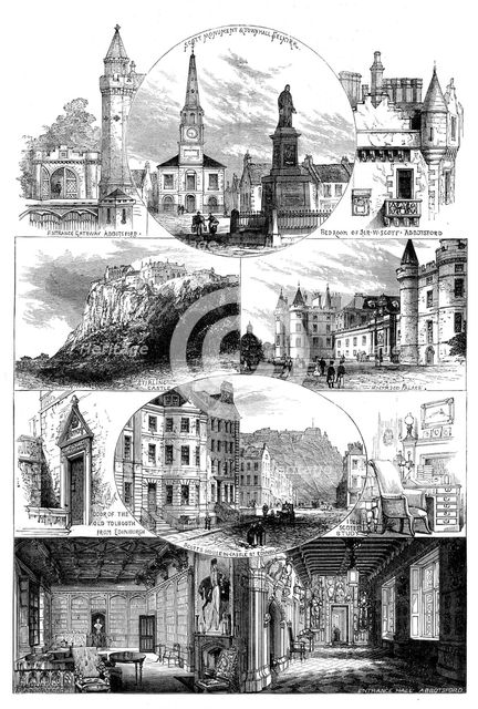 The Scott Centenary Festival: places associated with Scott's Life and Works, 1871. Creator: Unknown.