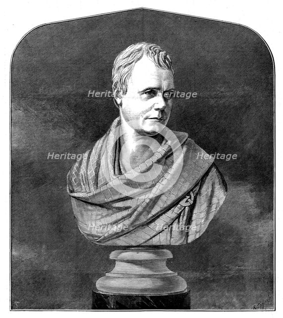 The Scott Centenary - Sir Walter Scott, from the bust by Chantrey, 1871. Creator: Unknown.