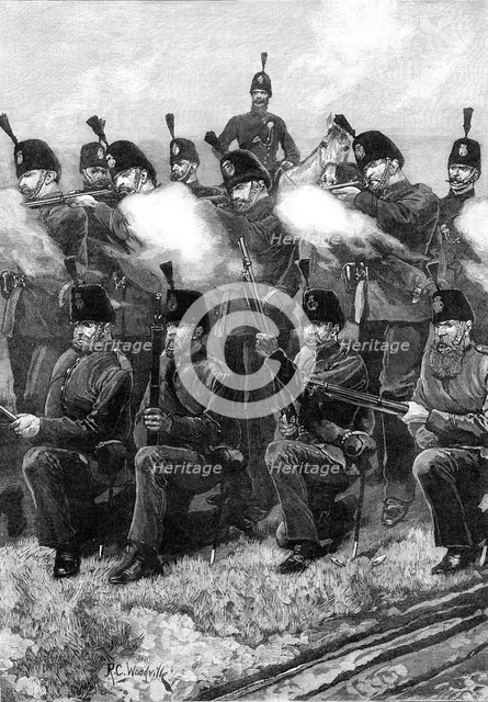 The Scottish Volunteers: a company of the Queen's Edinburgh Rifle Volunteer Brigade, 1881. Creator: Unknown.