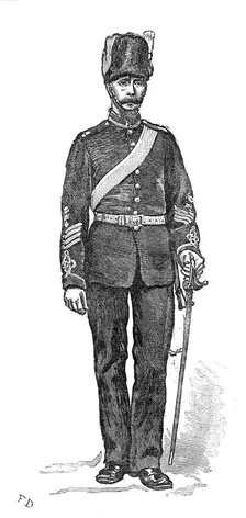 The Scottish Volunteers: Sergeant of Renfrew and Dumbarton Artillery, 1881. Creator: Unknown