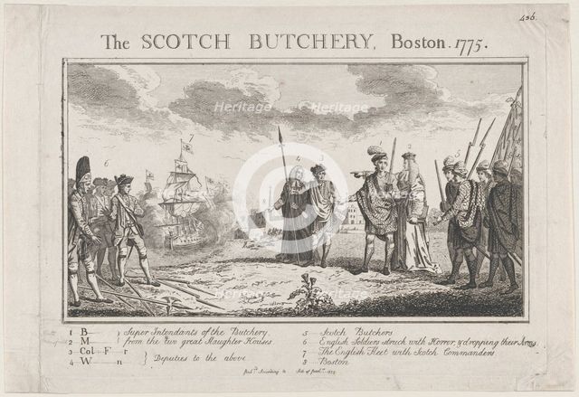 The Scotch Butchery, Boston, 1775, 1775., 1775. Creator: Anon.