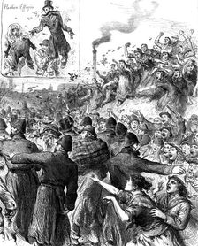 The Scotch Elections: polling at Peebles - procession of faggot voters, 1880. Creator: Unknown