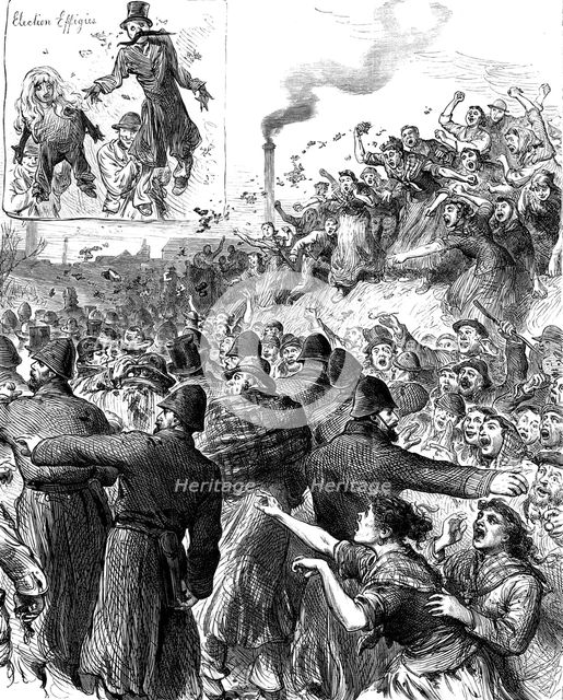The Scotch Elections: polling at Peebles - procession of faggot voters, 1880. Creator: Unknown.