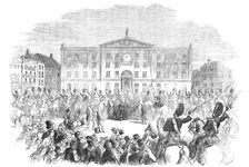 The Scots Greys leaving Nottingham for the War in the East, 1854. Creator: Unknown