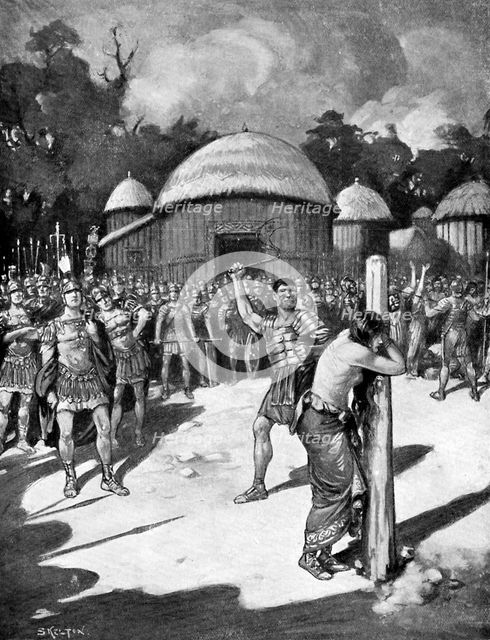 The scourging of Boadicea, 60 AD, (c1920). Artist: JR Skelton