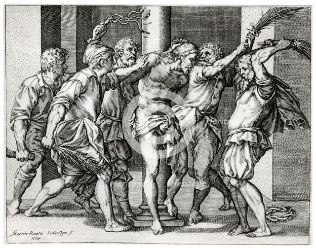 'The Scourging of Christ', 1568, (1937). Artist: Martino Rota