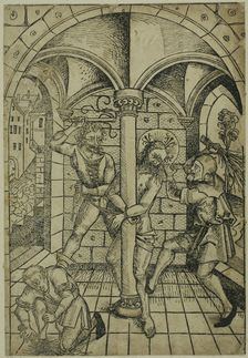 The Scourging of Christ (verso); The Israelites Enslaved in Egypt (recto), pages 70..., 1491. Creator: Michael Wolgemut