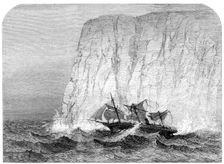 The screw steam-ship Royal Standard in collision with an iceberg...home voyage from Melbourne, 1864. Creator: Unknown