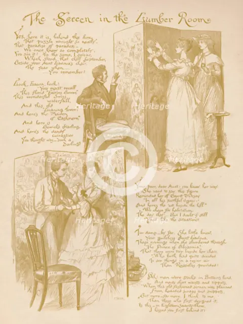 'The Screen in the Lumber Room', 1886. Artist: Randolph Caldecott.