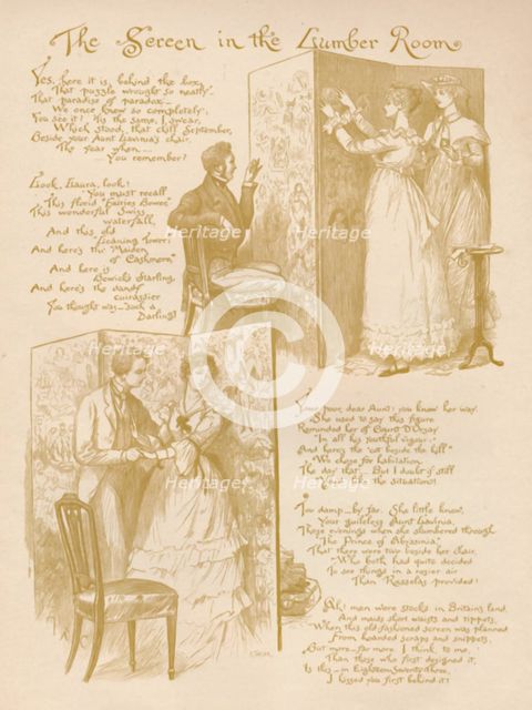 'The Screen in the Lumber Room', 1886. Artist: Randolph Caldecott.