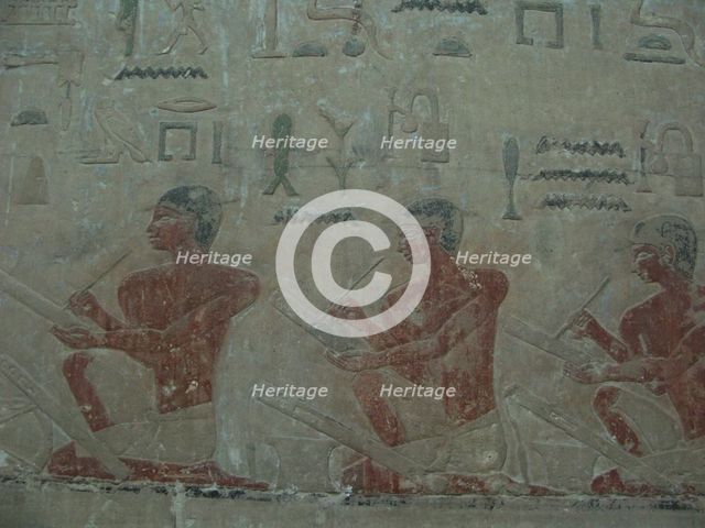 The Scribes. Relief from Mastaba of Akhethotep at Saqqara, Old Kingdom, 5th Dynasty, ca 2494-2345 BC
