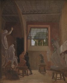 The Sculptor Jens Adolph Jerichau in his Studio in Rome, 1871. Creator: David Jacobsen