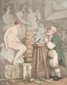 The Sculptor [Preparations for the Academy, Old Joseph Nollekens and his Venus], ca. 1800., ca. 1800 Creator: Thomas Rowlandson