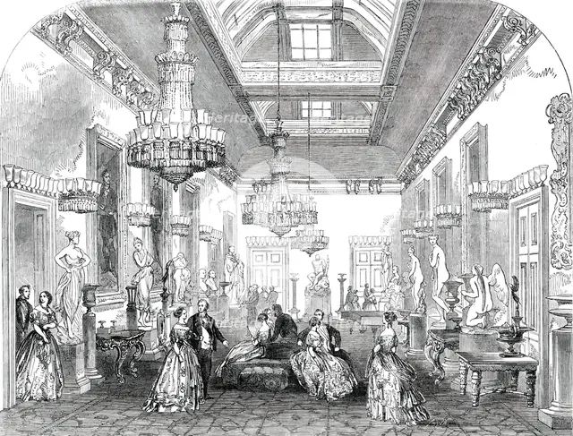 The Sculpture Gallery at Holdernesse House, Park-Lane, 1850. Creator: Unknown.