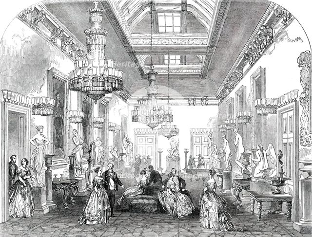 The Sculpture Gallery at Holdernesse House, Park-Lane, 1850. Creator: Unknown.