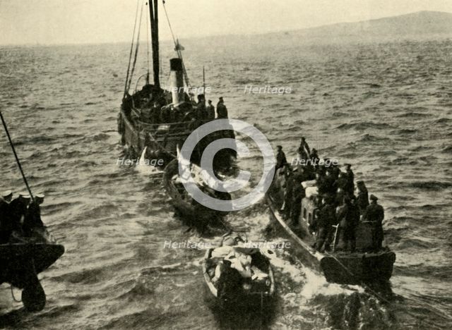 'The Scuttling of the German Fleet at Scapa Flow', First World War, 1918, (c1920). Creator: Unknown.