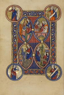 The Second Temptation of Christ; The Third Temptation of Christ; The Raising of..., about 1250-1260. Creator: Unknown