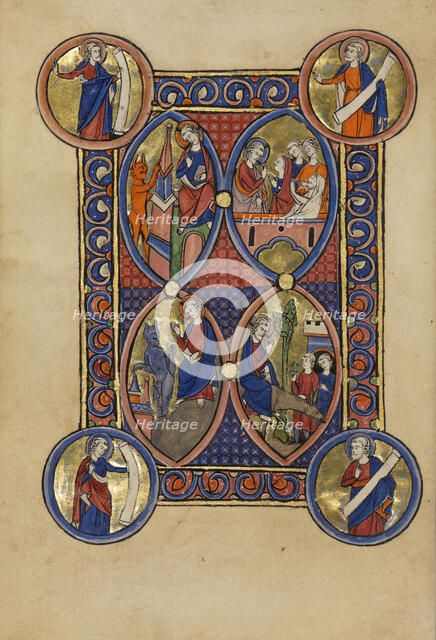 The Second Temptation of Christ; The Third Temptation of Christ; The Raising of..., about 1250-1260. Creator: Unknown.