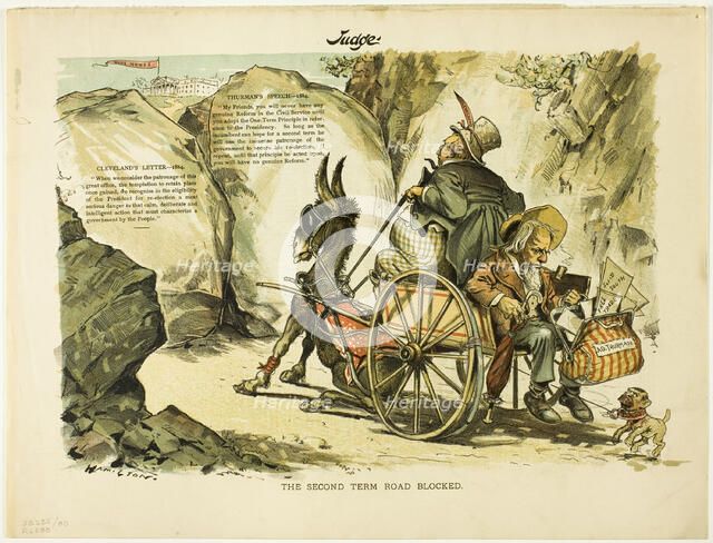 The Second Term Road Blocked, from Judge, 1884. Creator: Grant Hamilton.