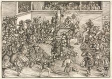 The Second Tournament with the Tapestry of Sampson and the Lion, 1509. Creator: Lucas Cranach (German, 1472-1553)