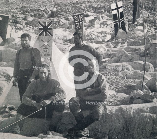 'The Second Western Party at Cape Geology on Christmas Day, 1911, (1913).  Artist: Frank Debenham.