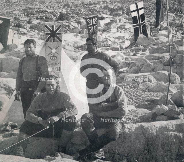 'The Second Western Party at Cape Geology on Christmas Day, 1911, (1913).  Artist: Frank Debenham.