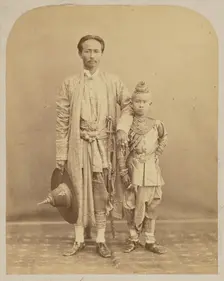 The Second Ambassador of Siam and his Son, 1860-1861. Creator: Nadar