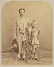 The Second Ambassador of Siam and his Son, 1860-1861. Creator: Nadar