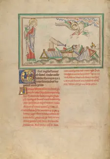 The Second Angel and Babylon Destroyed, about 1255-1260. Creator: Unknown