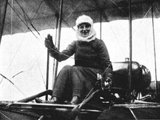 The second British woman pilot: Mrs. de Beauvoir Stocks in her Farman biplane, 1911 (1933). Artist: Flight Photo