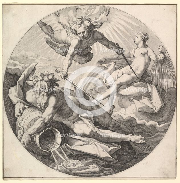The Second Day (Dies II), from the series The Creation of the World, ca. 1594. Creator: Jan Muller.