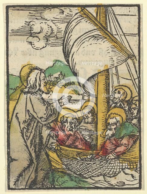 The Second Draught of Fishes by Saint Peter, from Das Plenarium, 1517. Creator: Hans Schäufelein the Elder.