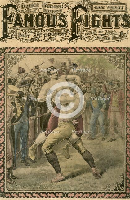 'The second fight between Bendigo and Ben Caunt', 1838 (late 19th or early 20th century).Artist: Pugnis
